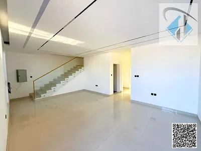 Own your dream villa Modern design with an indoor seating area , registration fees included . Close to the mosque and at a negotiable price