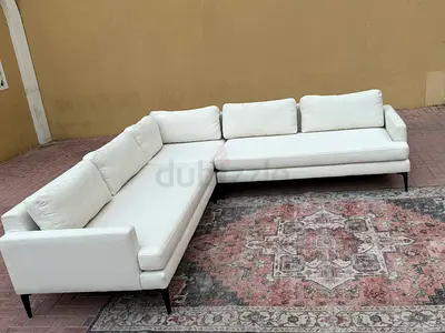 Luxurious high-quality West Elm Ãndes Corner Sofa Beige