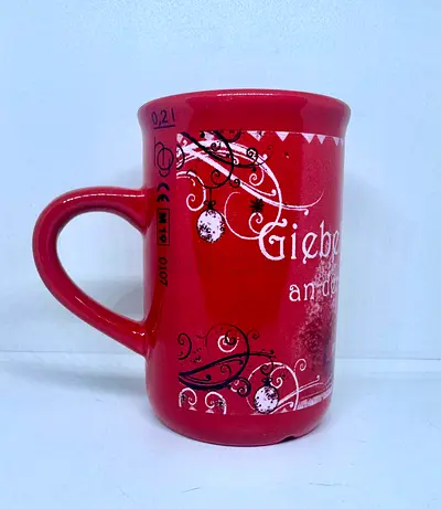 Red ceramic mug – 0.2L decorative coffee cup