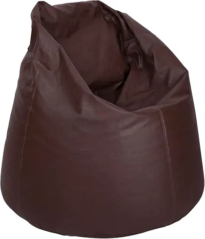 Comfortable Brown Faux Leather Bean Bag Chair