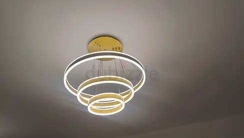 Modern LED Circular Chandelier - 3 Ring Pendant Light