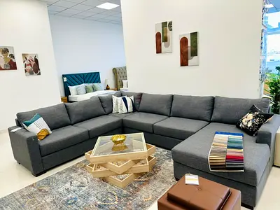 Brand New Aqua Blue U-Shape Sofa – Premium Comfort Modern Style