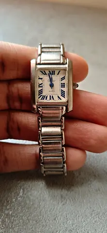 Cartier-style watch with Silver Strap