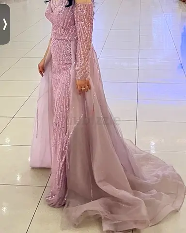 Evening sequin gown with sheer cape - size likely S/M