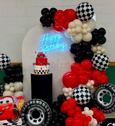 Birthday party balloon decorations