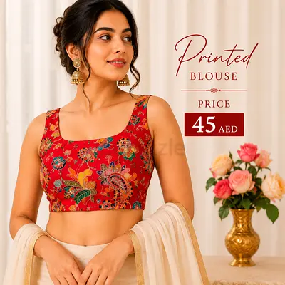 Red Printed Blouse