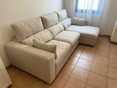 Eskilstuna beige L shape sofa