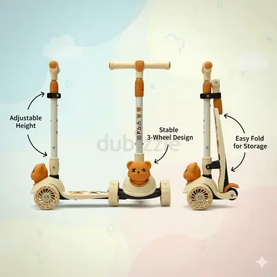3-Wheel Kids Scooty with LED