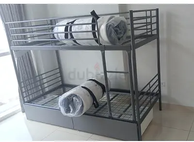 Metal Bunk Bed Frame with storage drawers - Sturdy Double-Decker, Good Condition