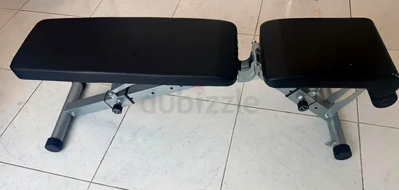 Gym bench adjustable + weights set