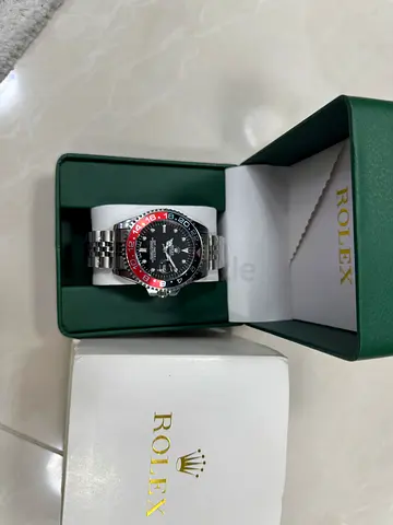 Rolex-style Mens Stainless Steel GMT Watch with Jubilee Bracelet