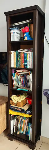Tall Wooden Dark Brown Bookcase
