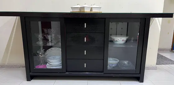 Solid Wood and Glass Display Cabinet (brand Givani Furniture)