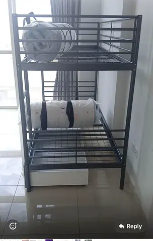 Metal Bunk Bed Frame with storage drawers - Sturdy Double-Decker, Good Condition