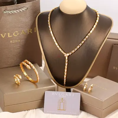BVLGARI SET Necklace Earring Bangle Ring With Original Packaging
