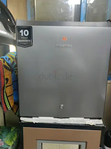 Hisense compact mini fridge - stainless steel finish, good condition 1 years used 10 years warranty