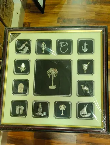 Framed Silver Filigree UAE Cultural Icons Collection- 45cm height