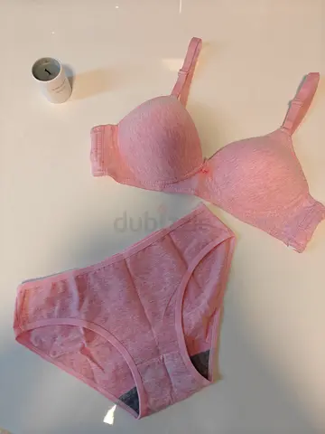 Light pink two-piece bra and brief set — size small / medium