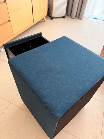 Blue Fabric Luxury Bedside Table - Pair in Excellent Condition