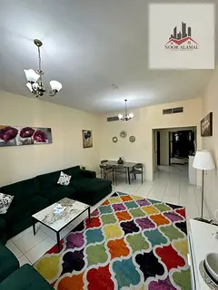 Sharjah, Al Taawun, near Oriana Hospital: Super deluxe unit featuring a room, living area, kitchen, 