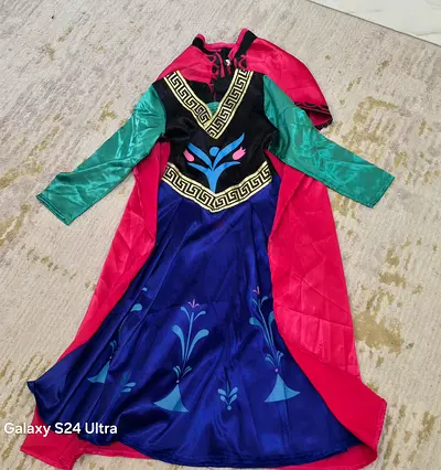 Children's Anna Costume Dress (Frozen-style) with Cape - Size Kids