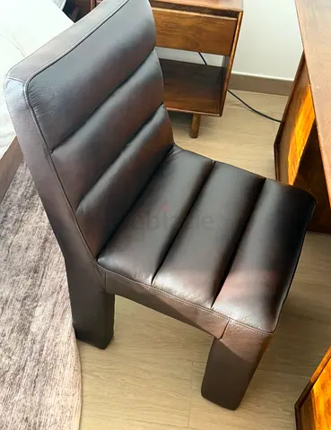Dark Brown Leather desk  Chair very comfortable - Solid, Modern Design