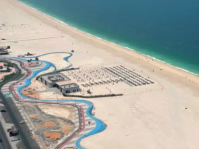 The most beautiful apartments with the largest spaces Directly on Ajman Corniche Three-bedroom apartment with a living room Sea view