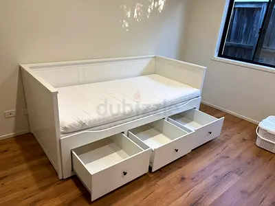 Ikea White Hemnes Daybed with Ikea mattresses