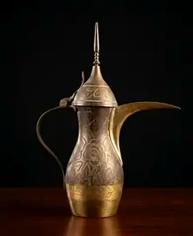 Vintage Brass Arabic Dallah Coffee Pot 38cm height
