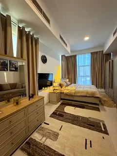 A golden opportunity! Luxurious, fully furnished studio apartment for monthly rent in Al Bustan, Ajm