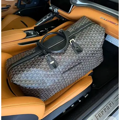 Designer Goyard-style Large Travel Duffel Bag - Excellent Condition