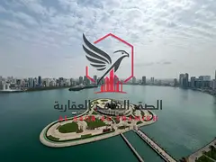**Luxury 3BR on Corniche | Sea-view balcony | Free parking, gym & pool | Maid’s room | Near Dubai