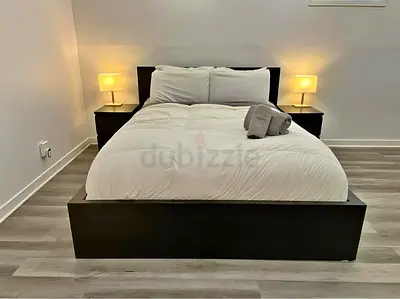 IKEA Queen Black Malm bed frame including IKEA Queen Mattress