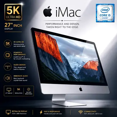 Apple iMac 27" Retina 5K (Intel Core i5) — Excellent Condition