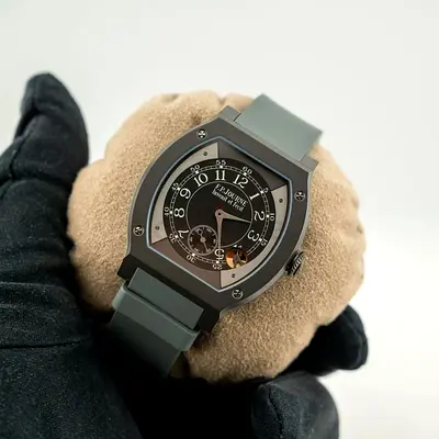 This is an F.P. Journe Élégante Titalyt 48mm, featuring a distinctive "Flat Tortue" shaped case craf