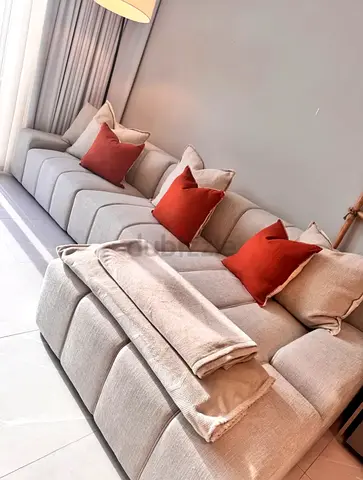 Light Beige l shape Modular Sofa  Comfortable Modern Design