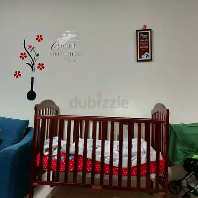 Baby / toddler cradle (wooden cradle Portable crib with cot bed
