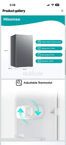 Hisense Single Door Mini Refrigerator – Adjustable Thermostat, Reversible Door