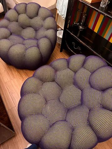 x2 ROCHE BOBOIS Bubble swivel pivoting armchairs in Techno 3D fabric W92 H68 D91 cm (no footrest)