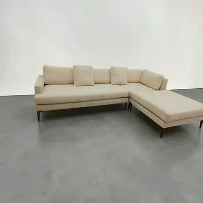 West elm beige color lshape sofa