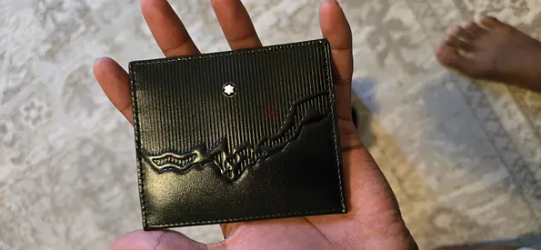 Montblanc men's leather card holder / slim wallet - black