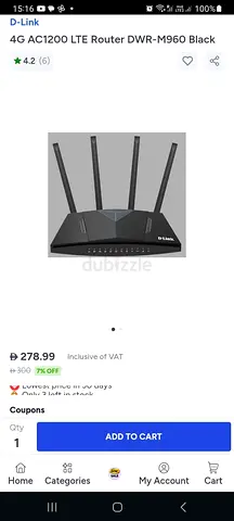 D-Link 4G AC1200 LTE Router DWR-M960 (Black) - Good Condition