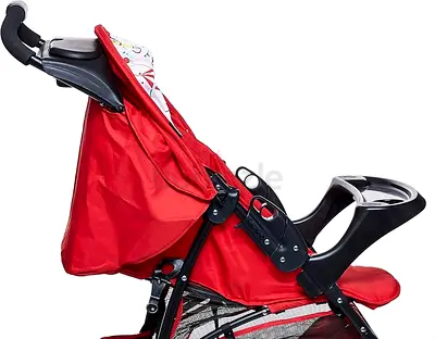 Lightweight Red Standard Stroller with Canopy and Storage Basket