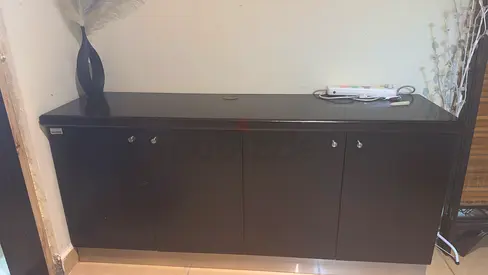 Dark wood sideboard / storage cabinet - 4 doors, good condition