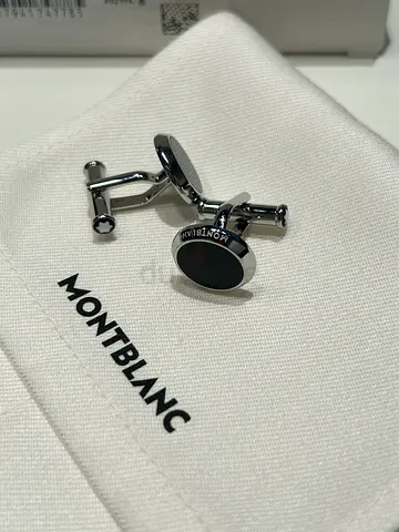 Montblanc Round Black Onyx Stainless Steel Cufflinks