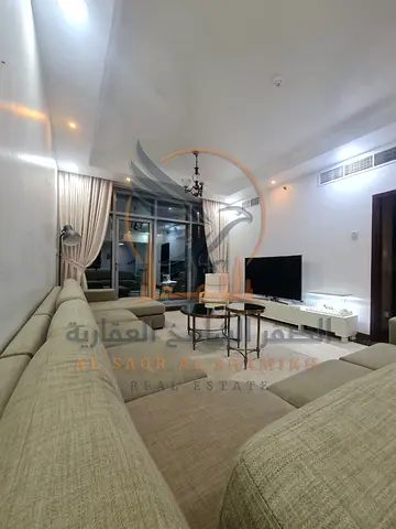 Furnished apartment for monthly rent three bedrooms and a living room Corniche Residence Towers AjmanPrime location with easy access to the Dubai and