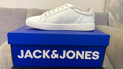 Jack & Jones white leather-look sneakers - lightly used, size 36