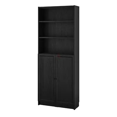 2x. IKEA - BILLY / OXBERG
Bookcase with doors, black oak effect, 80x30x202 cm