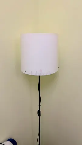 IKEA-style White Floor Lamp with Fabric Shade - Good Condition