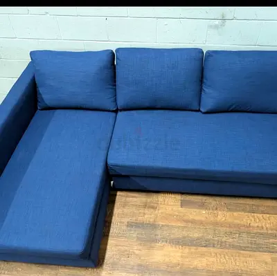 Modern Blue L-Shaped Sectional Sofa